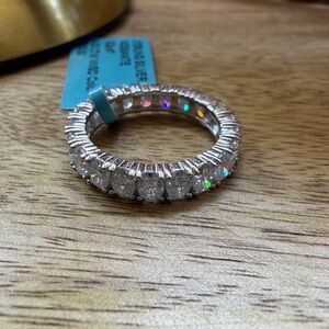 4.20 ctw Moissanite VVSD color full eternity band ring sz7 sterling silver NWT